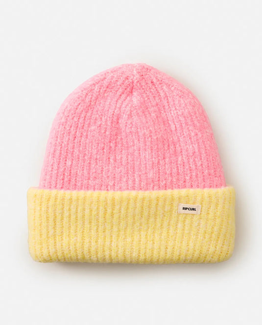 Rip Curl Women's 2 Tone Reg Revo Beanie Pink Yellow 02MWHE-2377