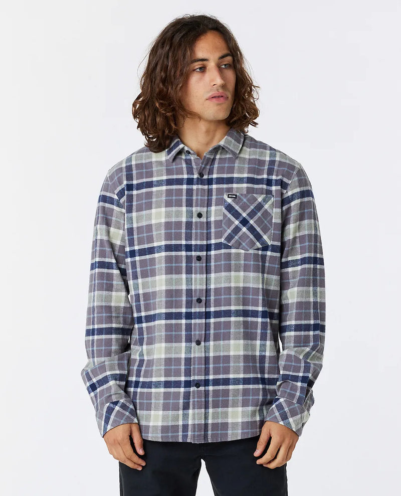 Load image into Gallery viewer, Rip Curl Checked In Flannel Shirt Dark Grey 02OMSH-1221
