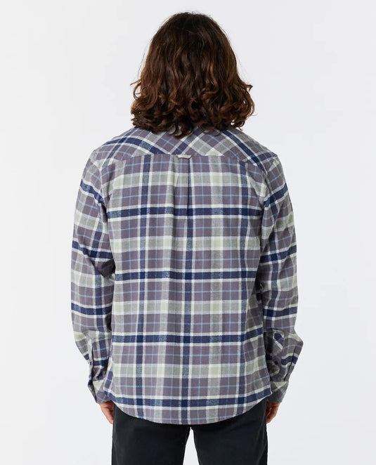 Rip Curl Checked In Flannel Shirt Dark Grey 02OMSH-1221