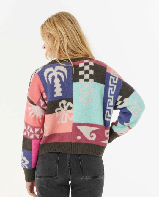 Rip Curl Women's Keepsakes Jacquard Cardigan Pink 032WKN-0020