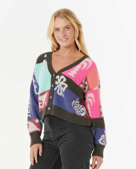 Rip Curl Women's Keepsakes Jacquard Cardigan Pink 032WKN-0020