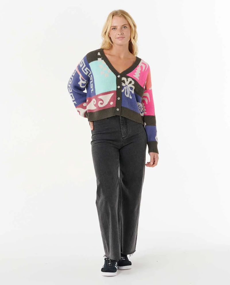 Load image into Gallery viewer, Rip Curl Women&#39;s Keepsakes Jacquard Cardigan Pink 032WKN-0020
