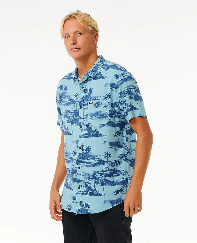 Load image into Gallery viewer, Rip Curl Men&#39;s Party Pack Short Sleeve Shirt Dusty Blue 032MSH-3458
