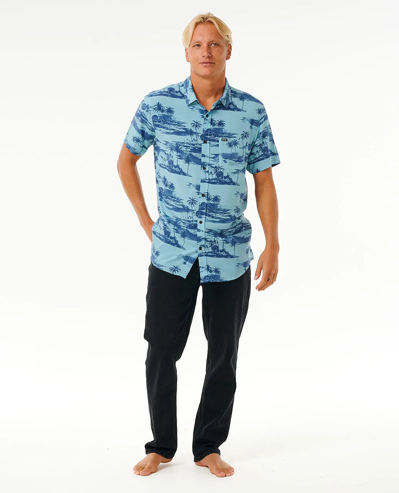 Load image into Gallery viewer, Rip Curl Men&#39;s Party Pack Short Sleeve Shirt Dusty Blue 032MSH-3458
