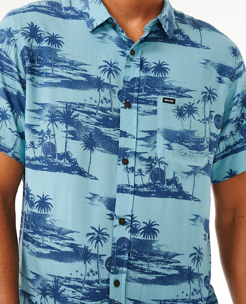 Load image into Gallery viewer, Rip Curl Men&#39;s Party Pack Short Sleeve Shirt Dusty Blue 032MSH-3458
