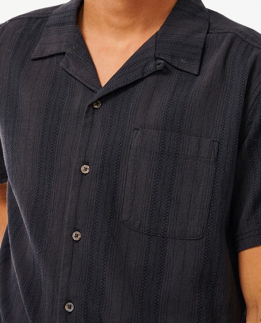 Rip Curl Men's Hula Check Mate Short Sleeve Shirt Black 033MSH-0090