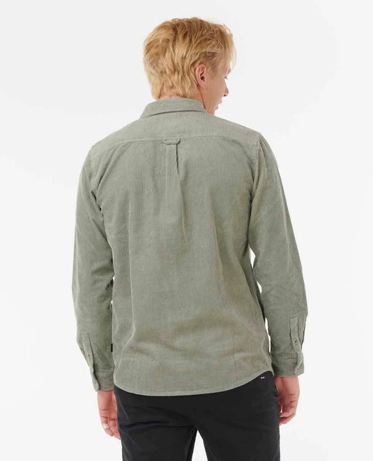 Rip Curl Men's Classic Surf Cord Long Sleeve Shirt Cactus Green 039MSH-2363