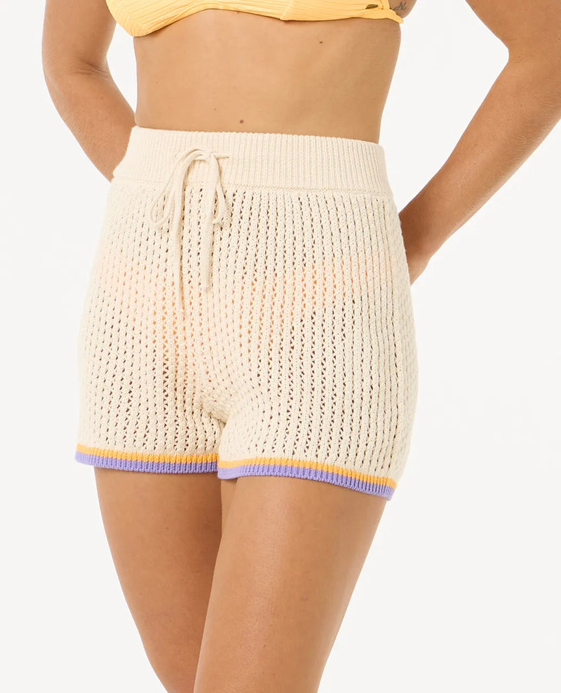 Load image into Gallery viewer, Rip Curl Women&#39;s Cala Vadella Crochet Shorts Off White 03IWWS-0003
