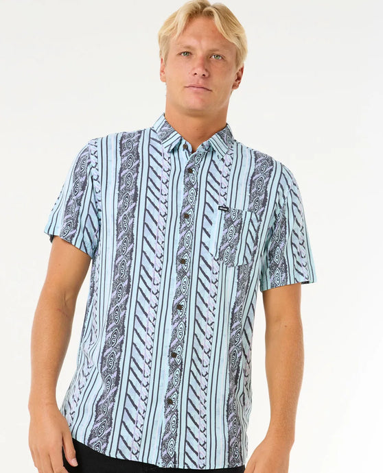 Rip Curl Men's Fun Times Short Sleeve Shirt Light Aqua 03QMSH-8089