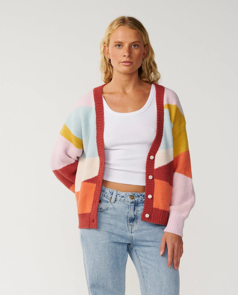 Load image into Gallery viewer, Rip Curl Women's Surf Revival Jacquard Cardi Multico 03VWKN-3282
