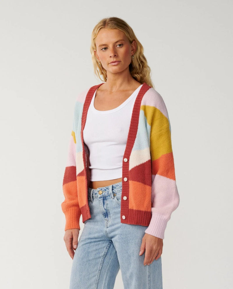 Load image into Gallery viewer, Rip Curl Women's Surf Revival Jacquard Cardi Multico 03VWKN-3282
