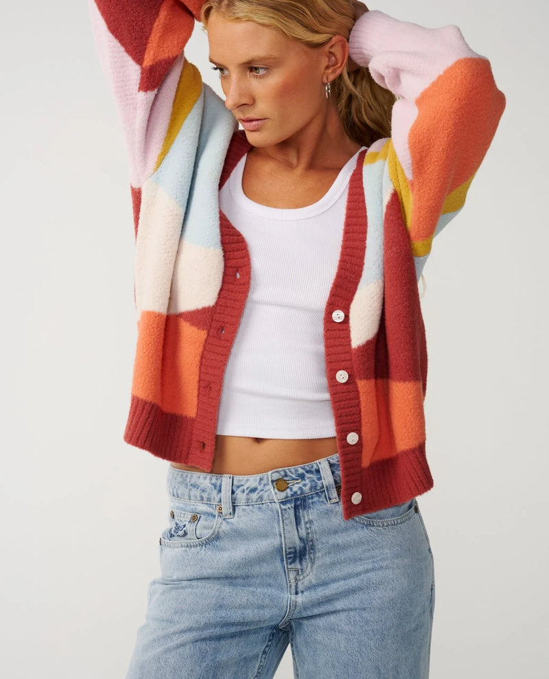 Load image into Gallery viewer, Rip Curl Women's Surf Revival Jacquard Cardi Multico 03VWKN-3282
