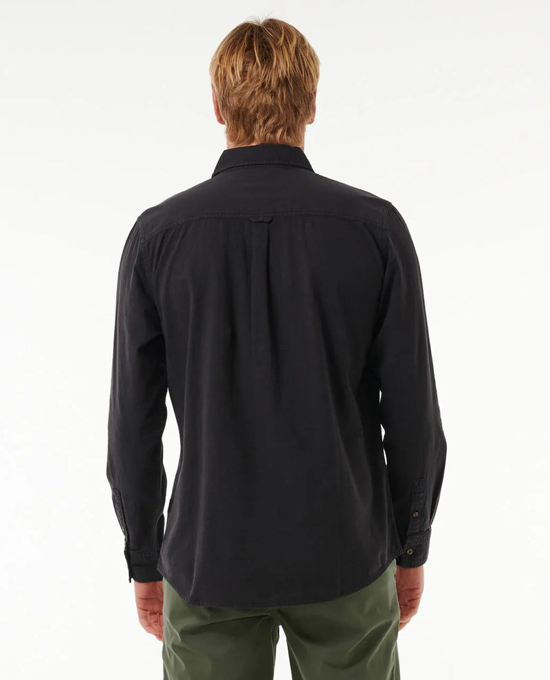 Load image into Gallery viewer, Rip Curl Men&#39;s Classic Surf Washed Long Sleeve Shirt Black 040MSH-0090
