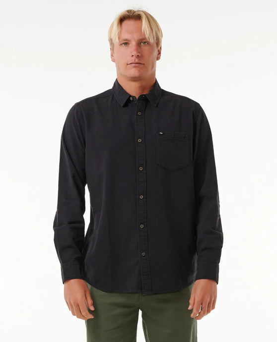 Rip Curl Men's Classic Surf Washed Long Sleeve Shirt Black 040MSH-0090