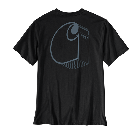 Carhartt Men's Irvine Relaxed 3D Logo T-Shirt Black 107319-N04