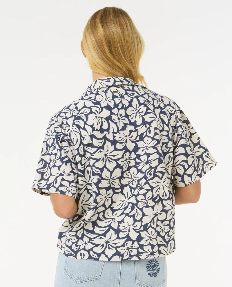 Load image into Gallery viewer, Rip Curl Women&#39;s Las Dalias Short Sleeve Shirt Navy 058WSH-0049
