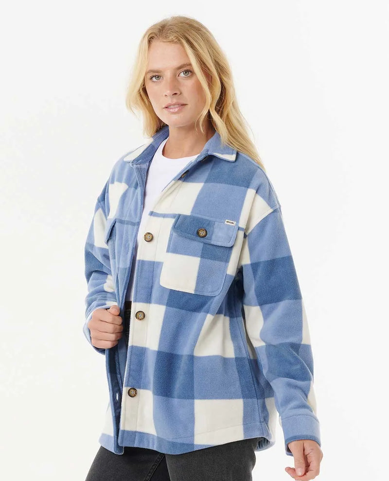 Load image into Gallery viewer, Rip Curl Women&#39;s Neon Isles Fleece Long Sleeve Shirt Blue 05QWSH-0070
