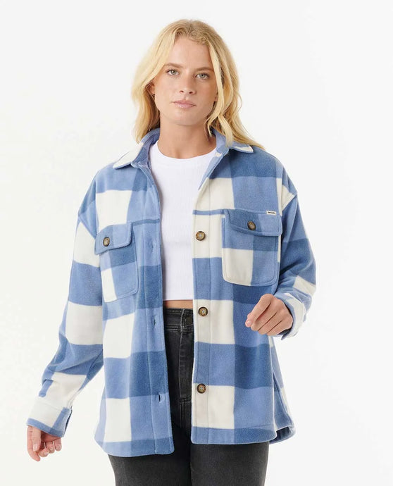 Rip Curl Women's Neon Isles Fleece Long Sleeve Shirt Blue 05QWSH-0070