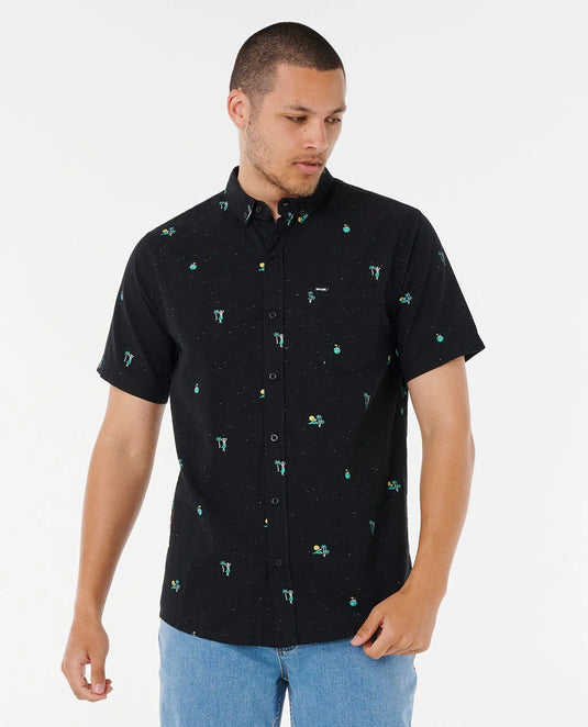 Rip Curl Men's Skelly Breach Short Sleeve Shirt Black 05XMSH_0090
