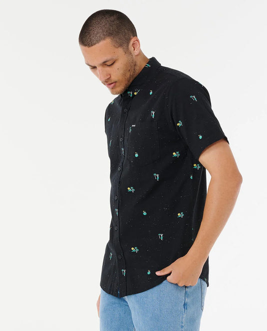 Rip Curl Men's Skelly Breach Short Sleeve Shirt Black 05XMSH_0090