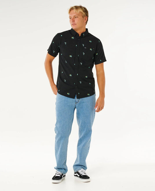 Rip Curl Men's Skelly Breach Short Sleeve Shirt Black 05XMSH_0090