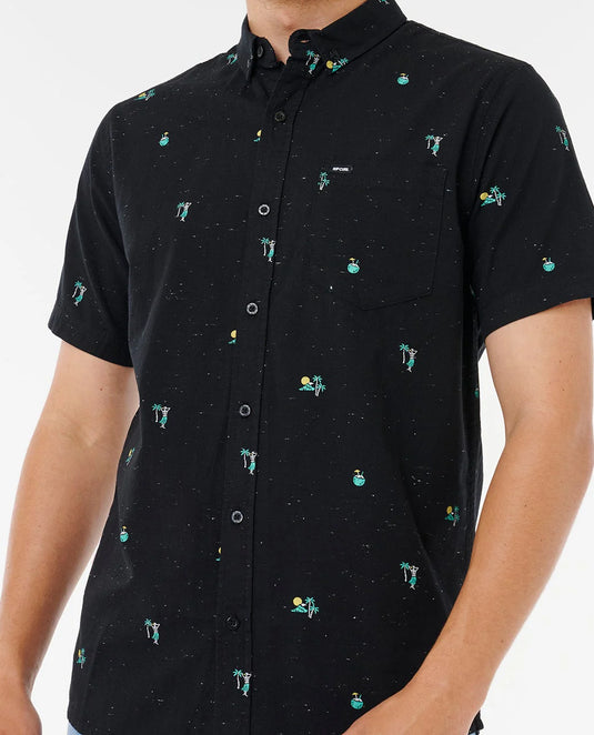 Rip Curl Men's Skelly Breach Short Sleeve Shirt Black 05XMSH_0090