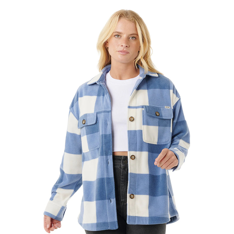 Load image into Gallery viewer, Rip Curl Women's Neon Isles Fleece L/S Shirt 70 Blue 05QWSH
