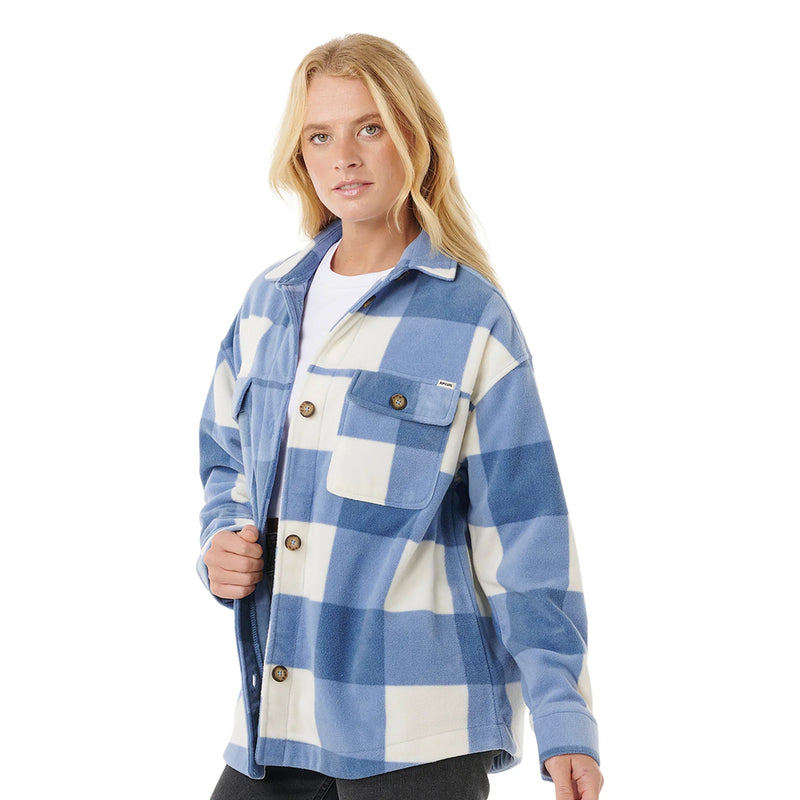 Load image into Gallery viewer, Rip Curl Women's Neon Isles Fleece L/S Shirt 70 Blue 05QWSH
