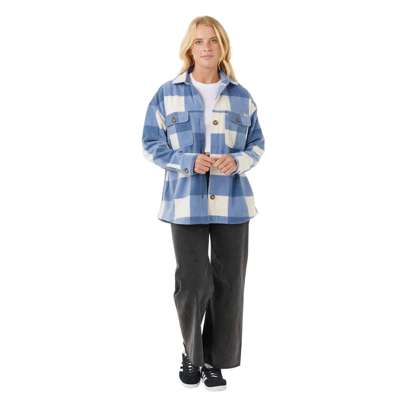 Load image into Gallery viewer, Rip Curl Women's Neon Isles Fleece L/S Shirt 70 Blue 05QWSH

