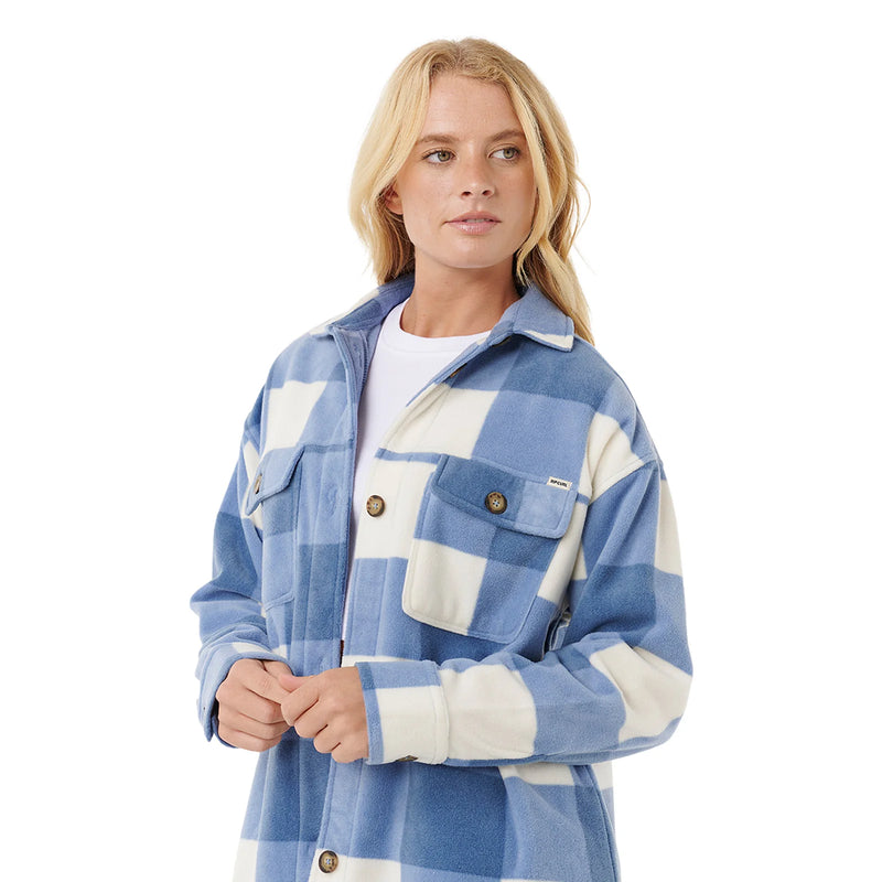 Load image into Gallery viewer, Rip Curl Women's Neon Isles Fleece L/S Shirt 70 Blue 05QWSH
