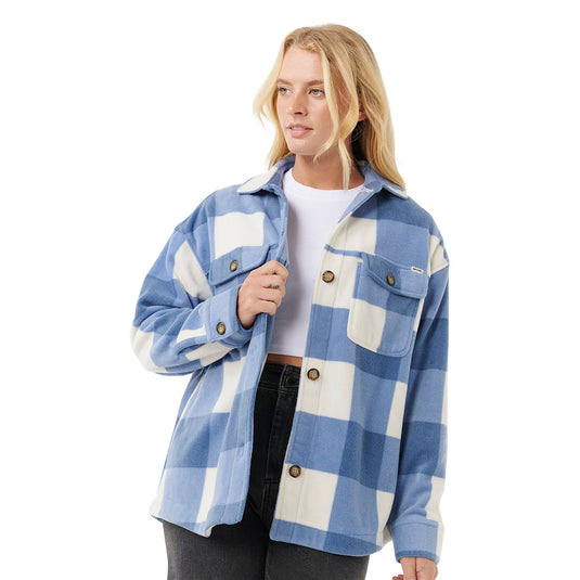 Rip Curl Women's Neon Isles Fleece L/S Shirt 70 Blue 05QWSH
