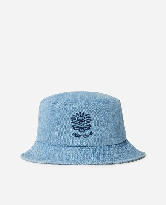 Rip Curl Women's Denim Short Brim Bucket Hat Mid Blue 06IWHE-8962