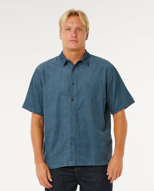 Rip Curl Men's Premium Surf Cord Short Sleeve Shirt Pine Night 06NMSH_2213
