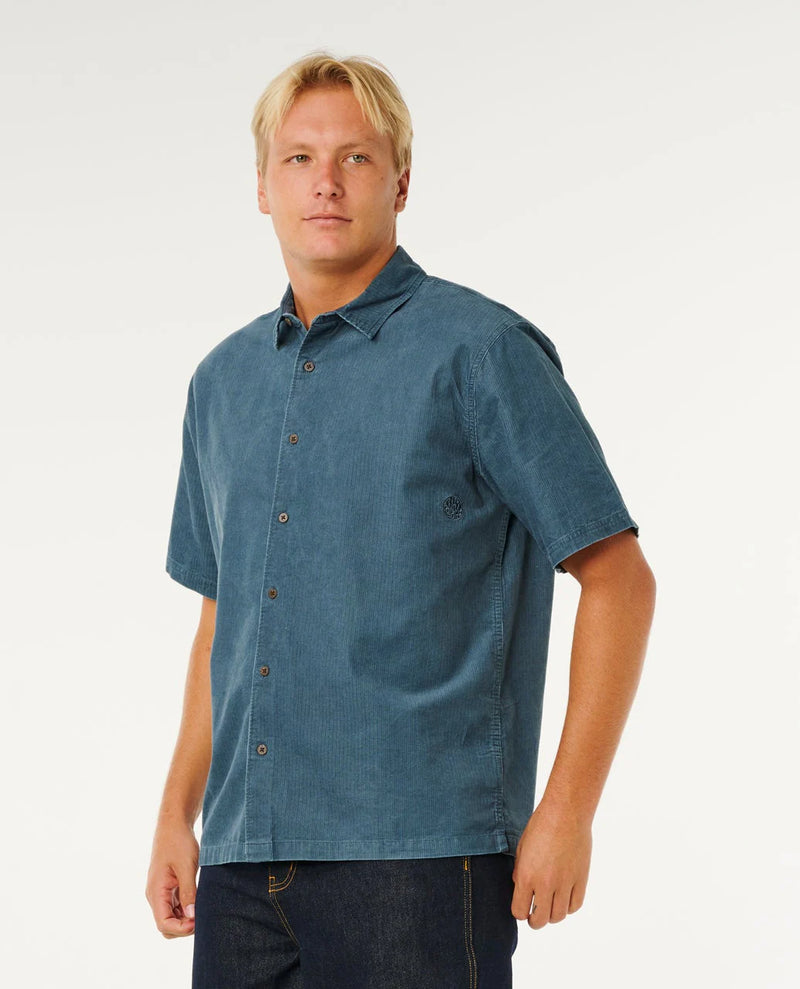 Load image into Gallery viewer, Rip Curl Men's Premium Surf Cord Short Sleeve Shirt Pine Night 06NMSH_2213
