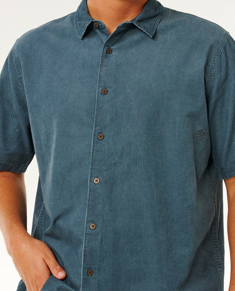 Load image into Gallery viewer, Rip Curl Men's Premium Surf Cord Short Sleeve Shirt Pine Night 06NMSH_2213
