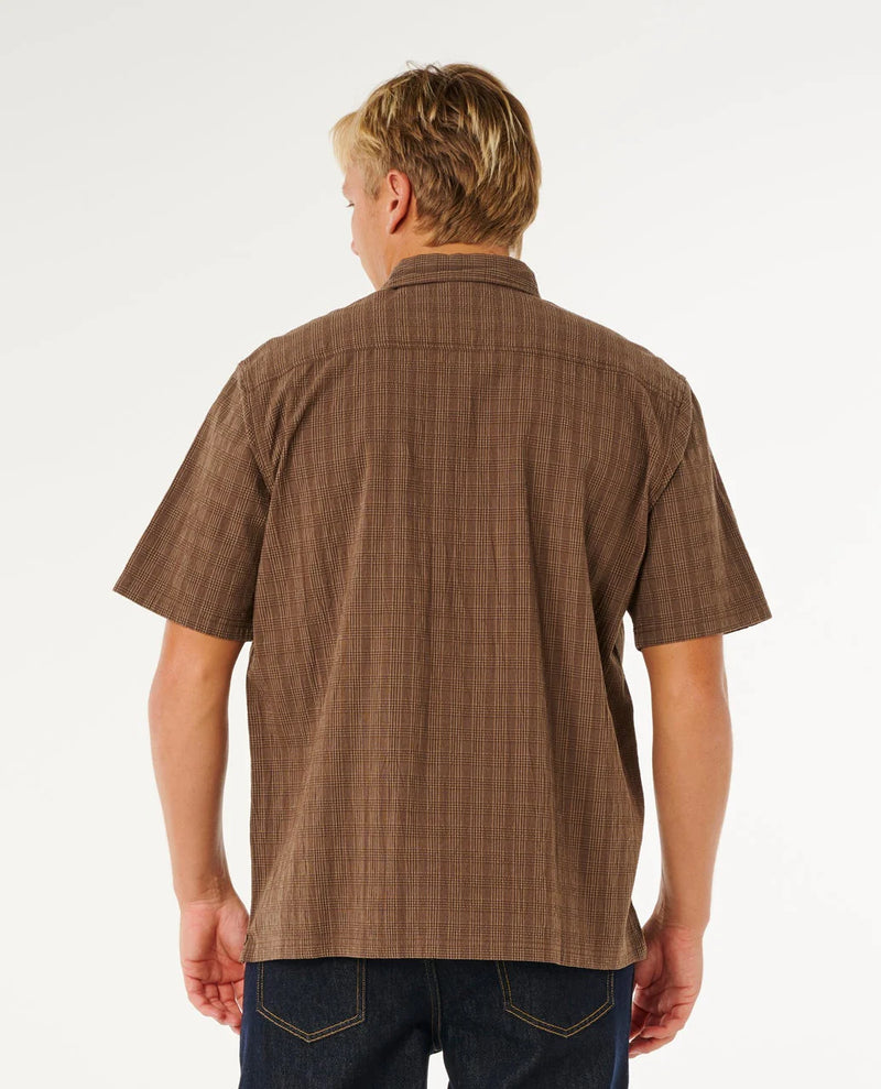 Load image into Gallery viewer, Rip Curl Men's Premium Surf Check Short Sleeve Shirt Coffee 06OMSH_0005
