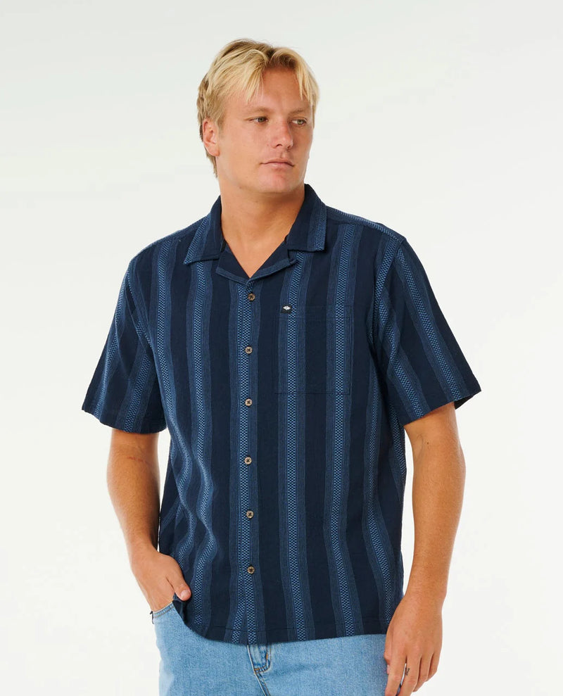 Load image into Gallery viewer, Rip Curl Men's Classic Surf Weaver Short Sleeve Shirt Dark Navy 06RMSH_0291
