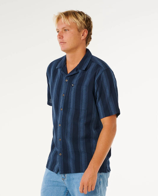 Rip Curl Men's Classic Surf Weaver Short Sleeve Shirt Dark Navy 06RMSH_0291