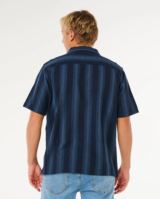 Rip Curl Men's Classic Surf Weaver Short Sleeve Shirt Dark Navy 06RMSH_0291