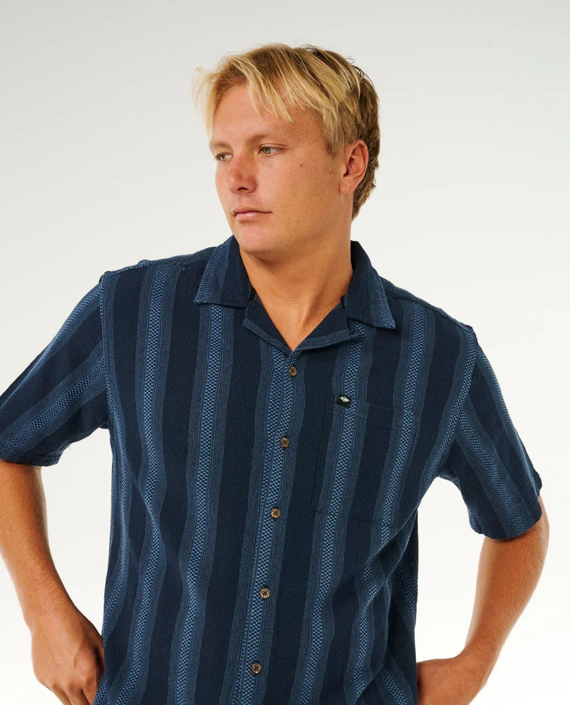 Load image into Gallery viewer, Rip Curl Men's Classic Surf Weaver Short Sleeve Shirt Dark Navy 06RMSH_0291
