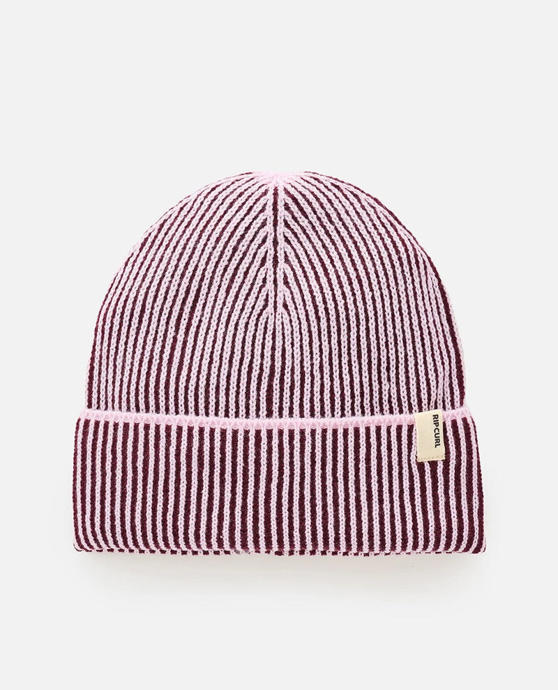 Load image into Gallery viewer, Rip Curl Unisex 2 Tone Ribbed Reg Beanie  Lilac/Plum 06RWHE-2926
