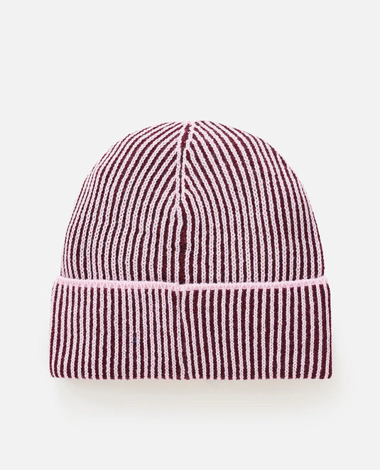 Rip Curl Unisex 2 Tone Ribbed Reg Beanie  Lilac/Plum 06RWHE-2926