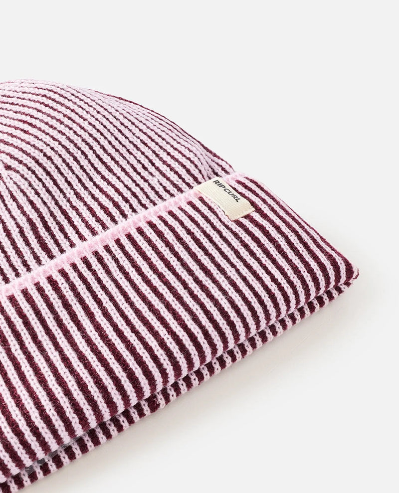 Load image into Gallery viewer, Rip Curl Unisex 2 Tone Ribbed Reg Beanie  Lilac/Plum 06RWHE-2926
