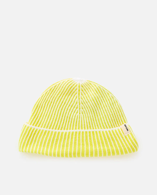 Rip Curl Unisex 2 Tone Ribbed Reg Beanie Washed Lime 06RWHE-9652