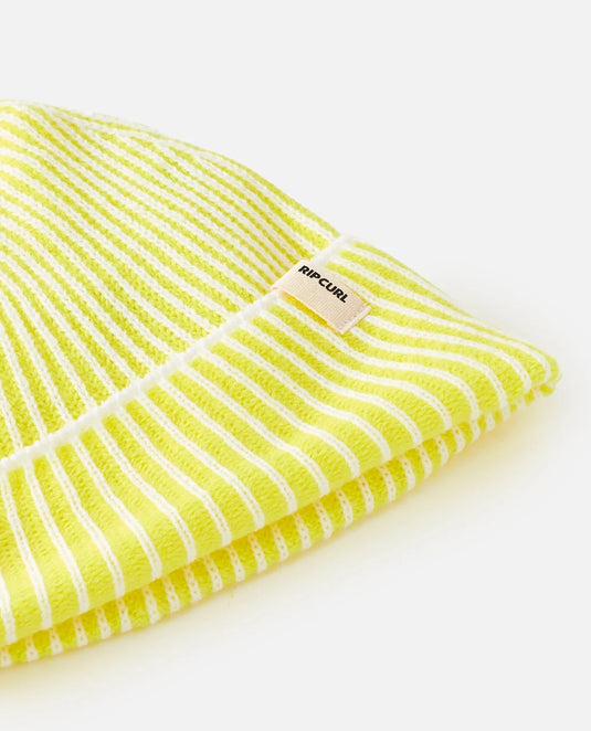 Rip Curl Unisex 2 Tone Ribbed Reg Beanie Washed Lime 06RWHE-9652