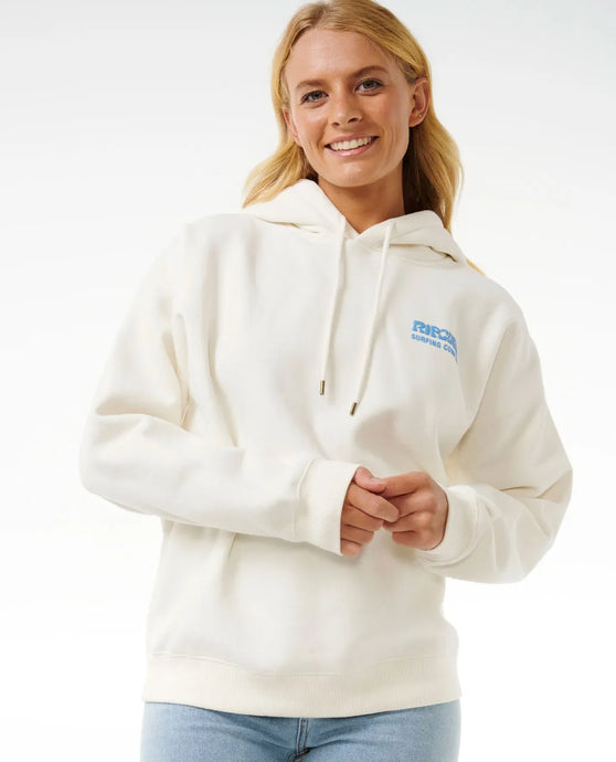 Rip Curl Women's Surf Puff Heritage Hoodie Bone/Bright Blue 06AWFL-2171