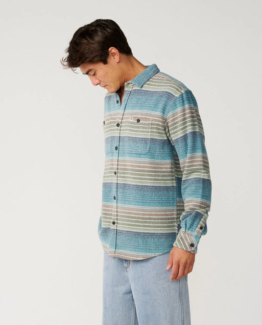 Rip Curl Men's Classic Surf Baja Flannel Shirt Dusty Jade 07CMSH-3705