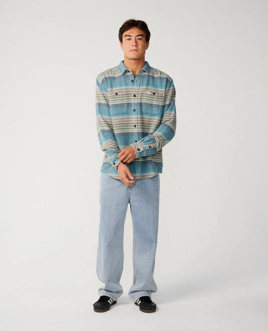 Rip Curl Men's Classic Surf Baja Flannel Shirt Dusty Jade 07CMSH-3705