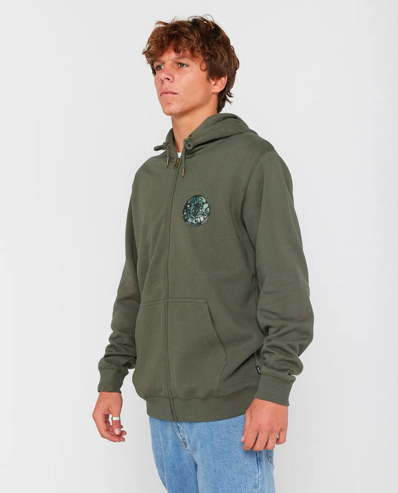 Rip Curl Men's Wettie Passage Icon Zip Through Hoodie Cactus Green 07EMFL-2363