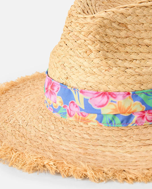 Rip Curl Women's Mixed Straw UPF Panama Hat Natural 07HWHE_0031